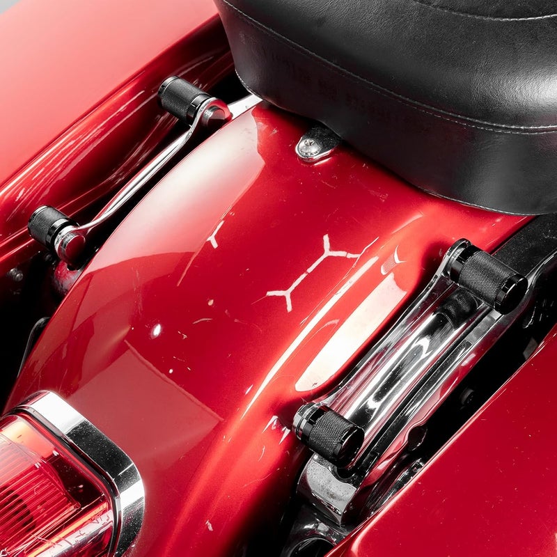 MoFun Rack Docking Point Hardware Kit 4 Point Covers Docking Magnet Caps Steel Compatible with Harley Touring Street Road Electra Glide Road King 1994-UP, Gloss Black - Image 5
